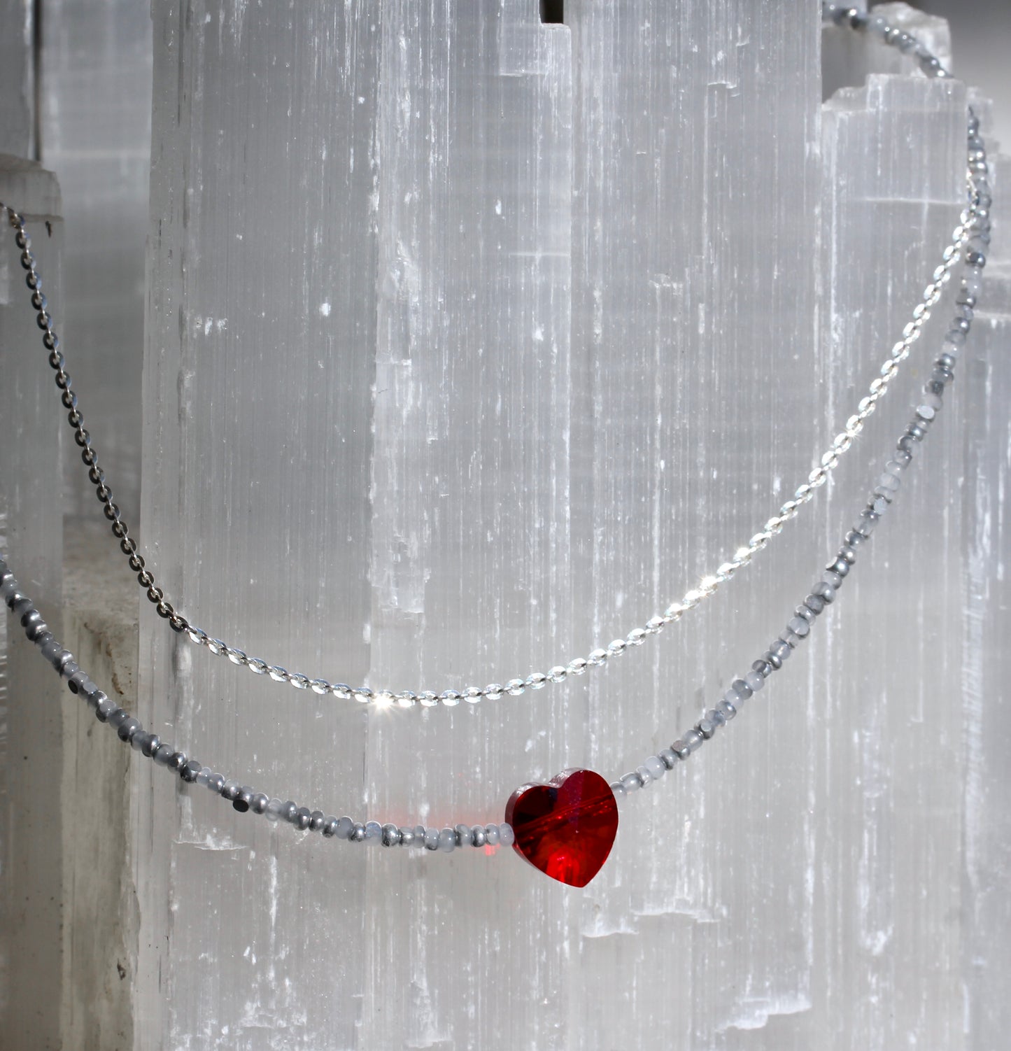 Swarovski Heart Layered Necklace