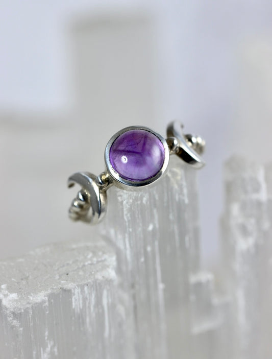 Triple Moon Amethyst Ring