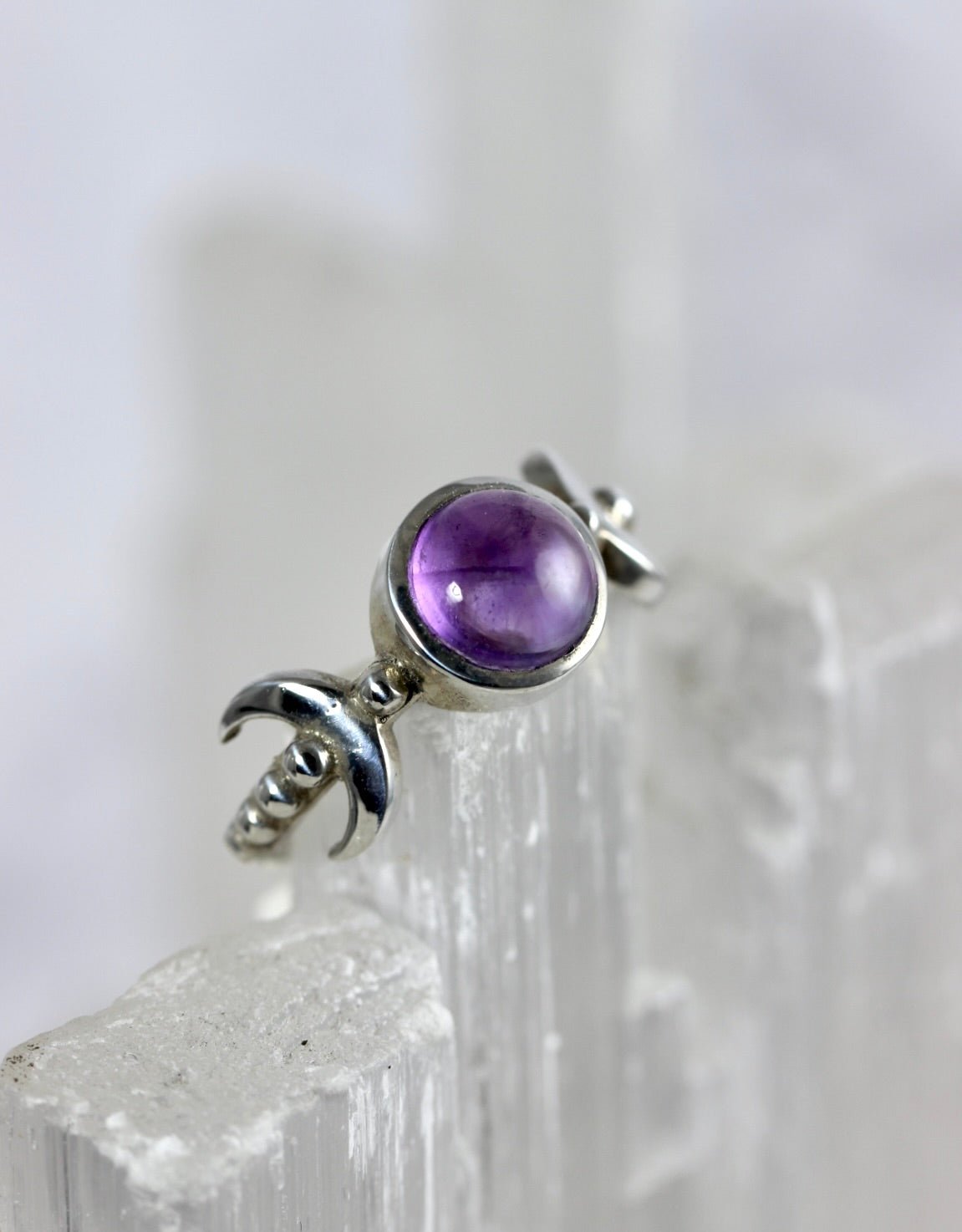 Triple Moon Amethyst Ring