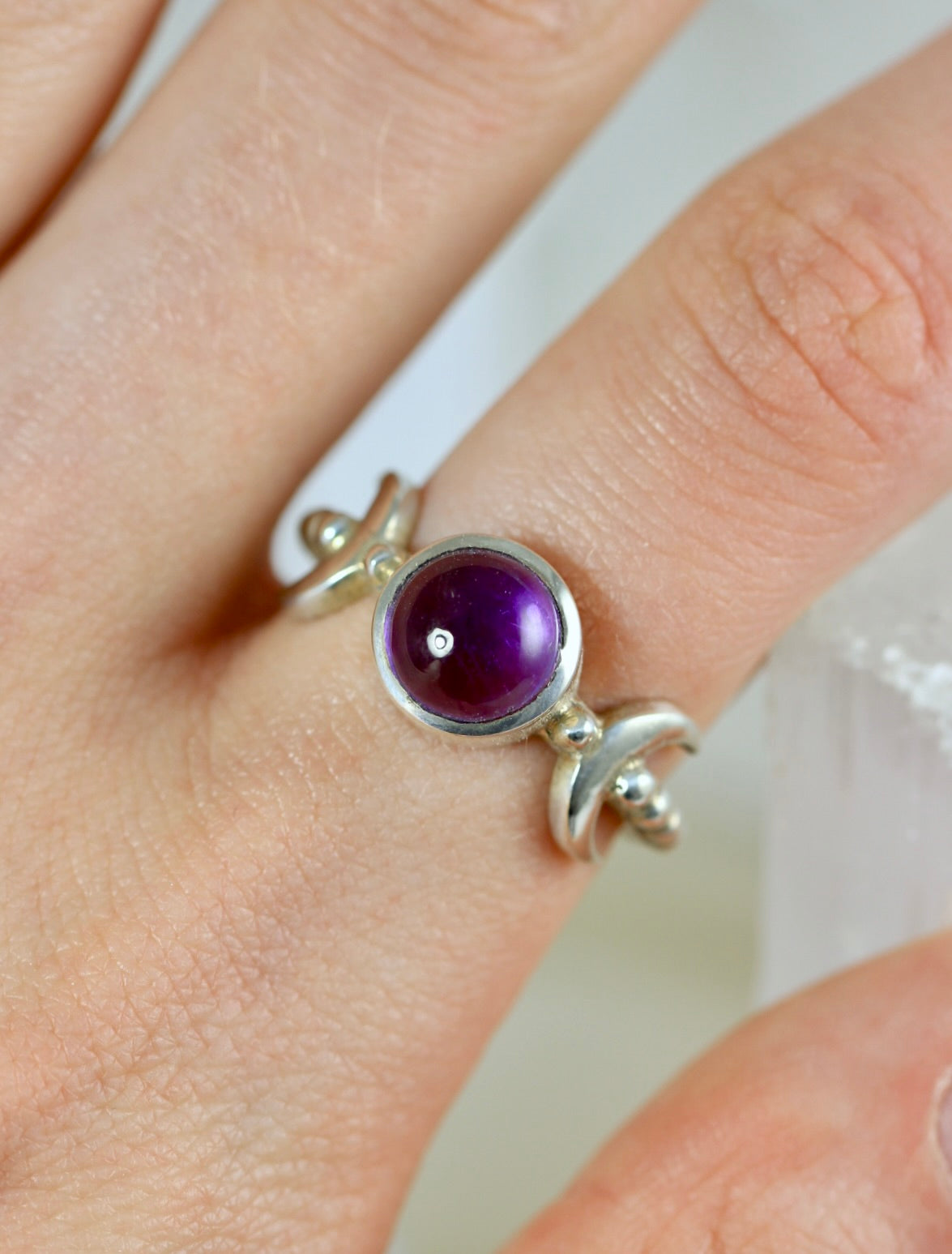 Triple Moon Amethyst Ring