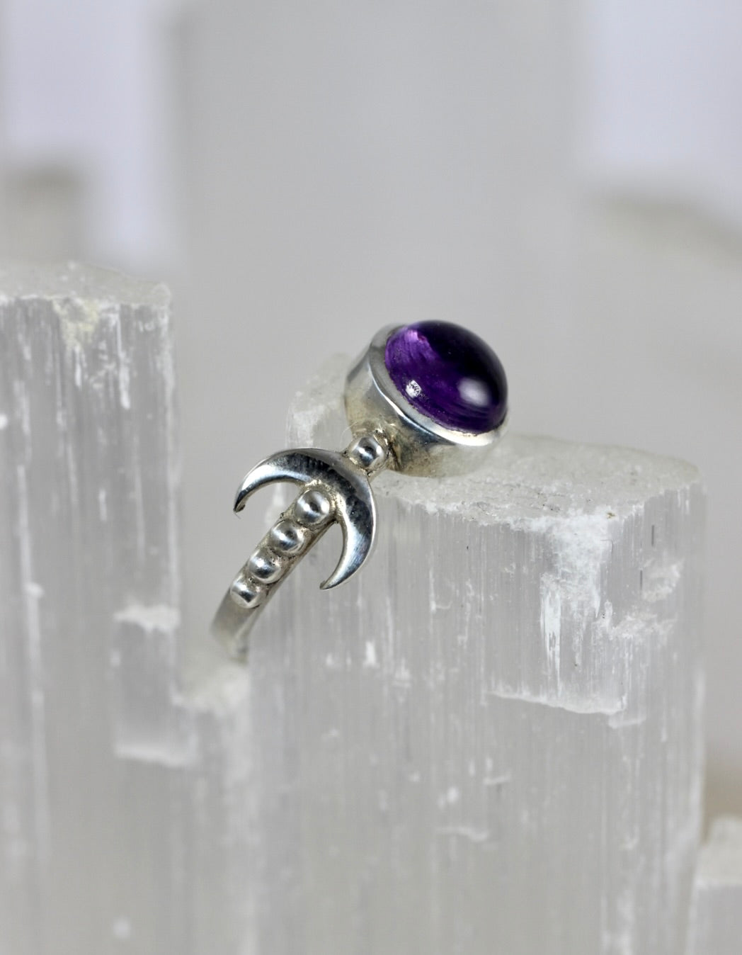 Triple Moon Amethyst Ring