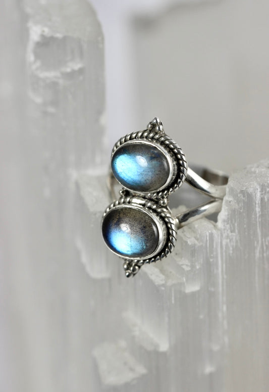 Labradorite Two Stone Ring