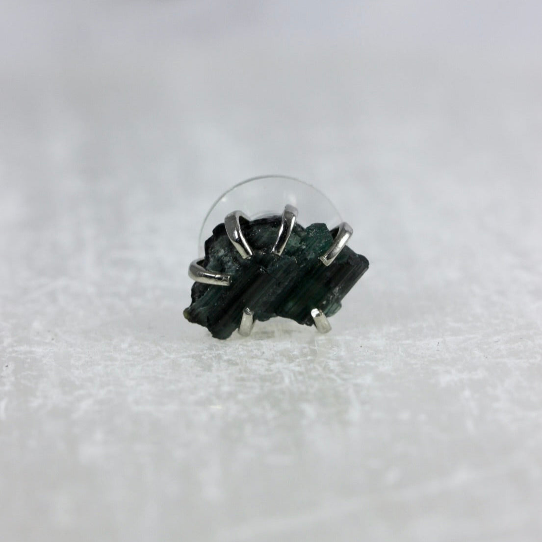 Green Tourmaline Raw Crystal Studs