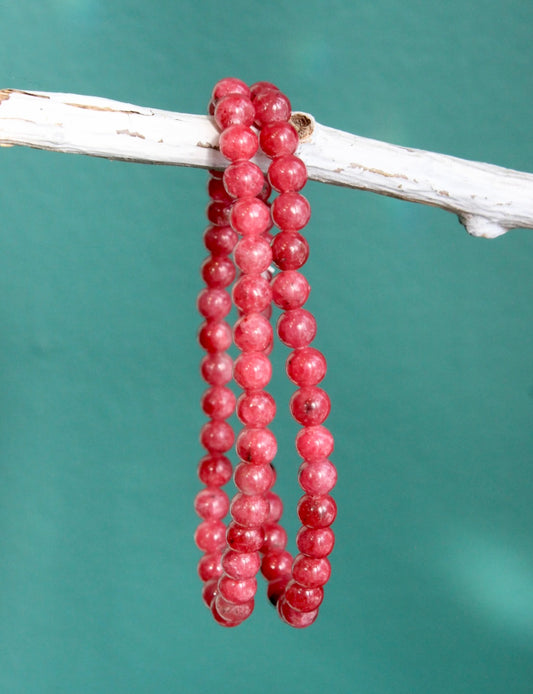 Rhodonite Beaded Stretch Bracelets