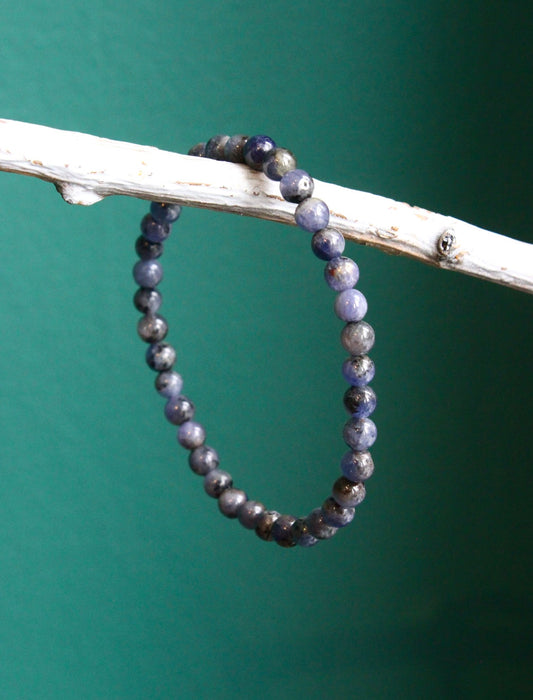 Tanzanite Beaded Stretch Bracelet