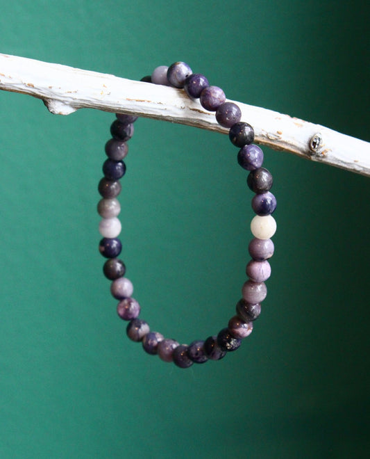 Charoite Beaded Stretch Bracelet