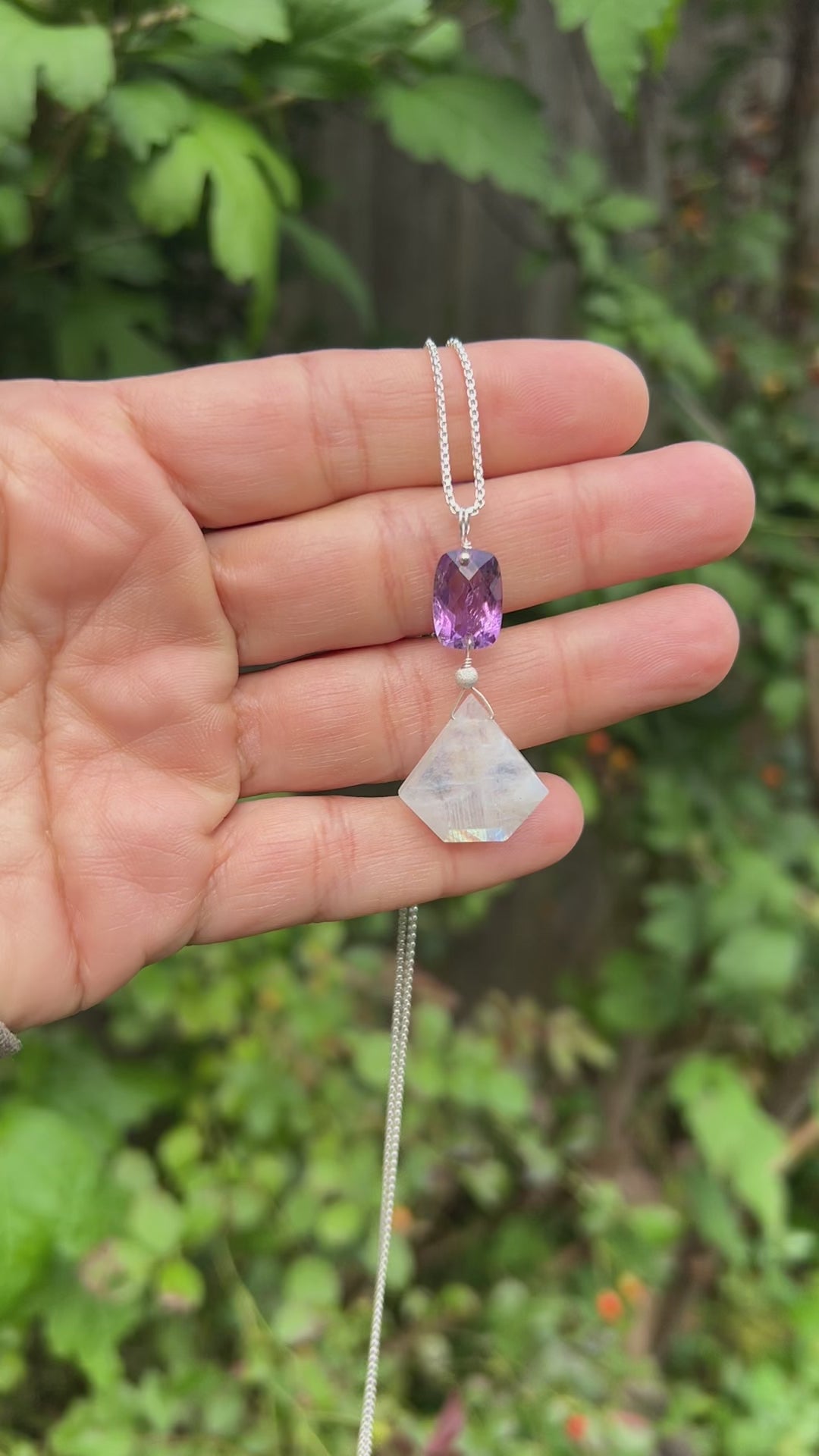 Amethyst and deals moonstone necklace