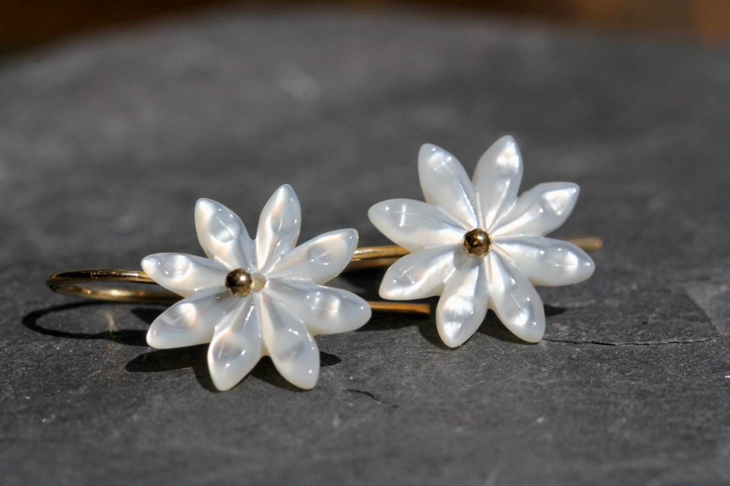 Mother of Pearl Flower Earrings