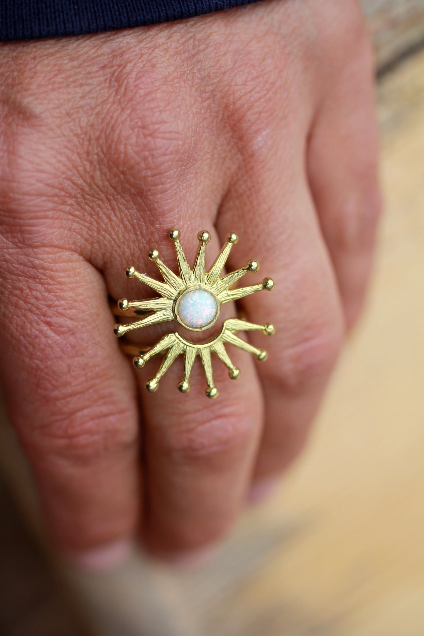 Opal Starburst Ring
