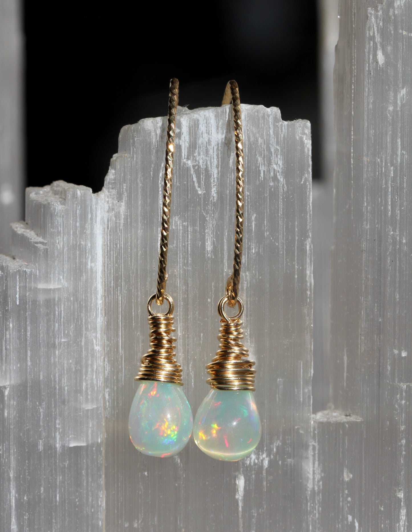 Opal Sparkle Gold Earrings