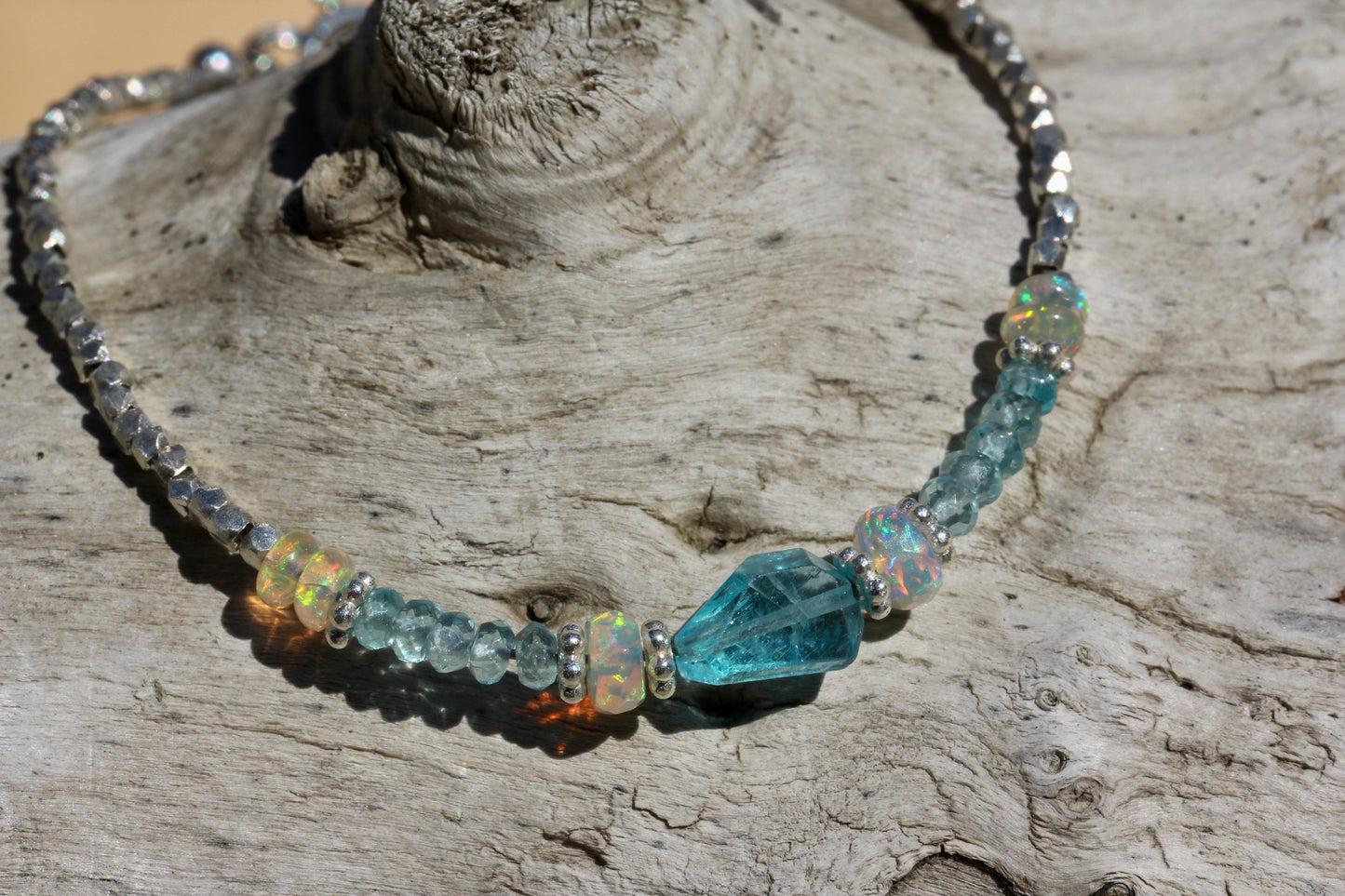 Apatite Opal Hill Tribe Silver Bracelet