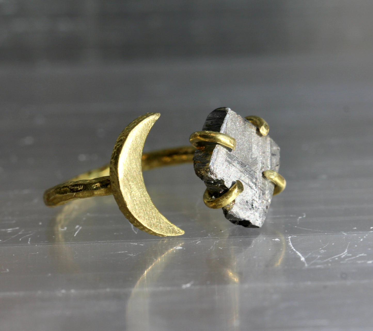 Meteorite Moon Ring