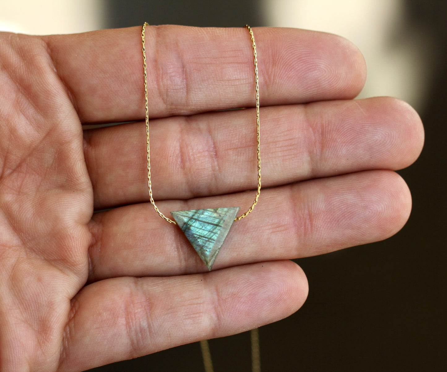 Labradorite Triangular Spike Necklace
