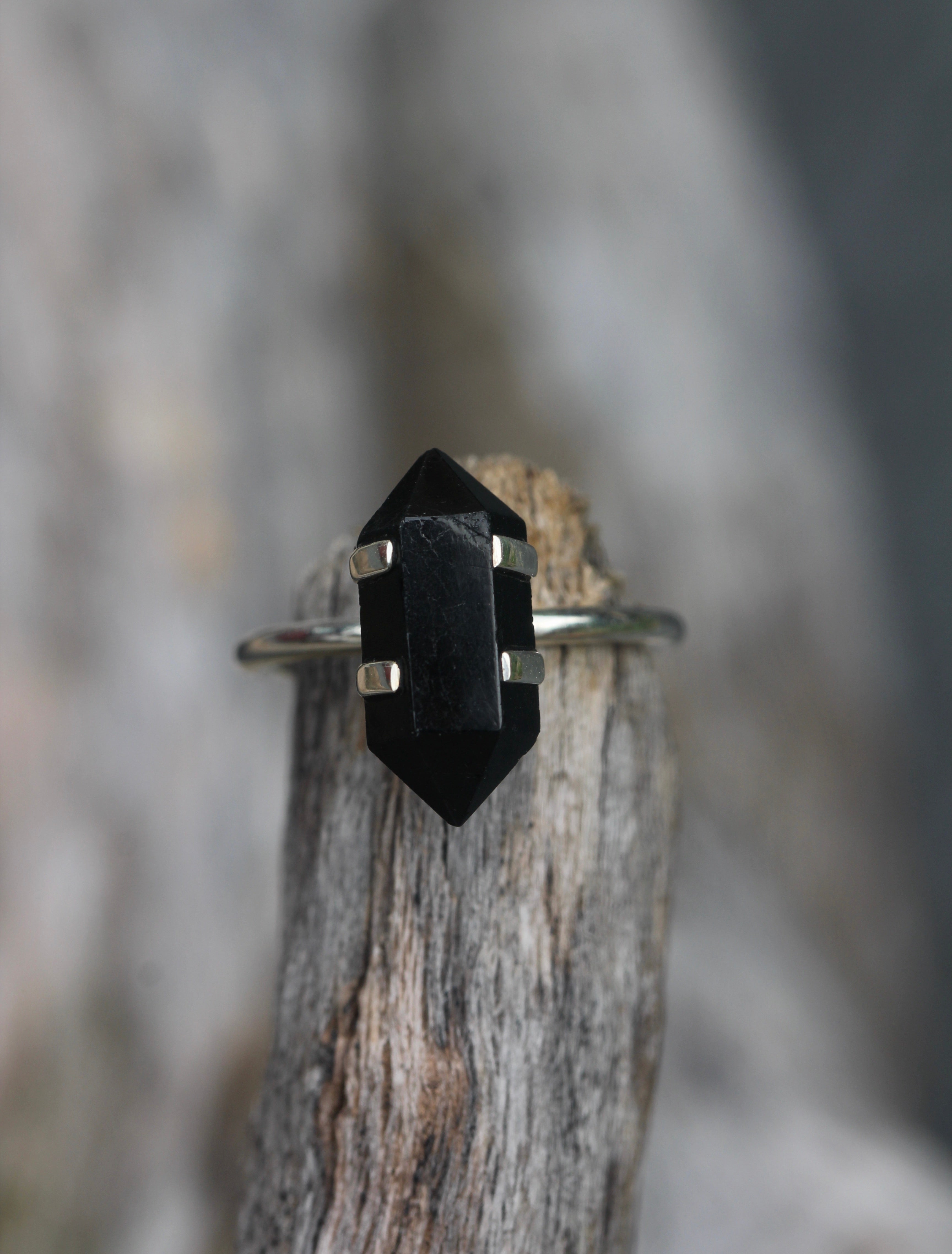 Black tourmaline store crystal ring