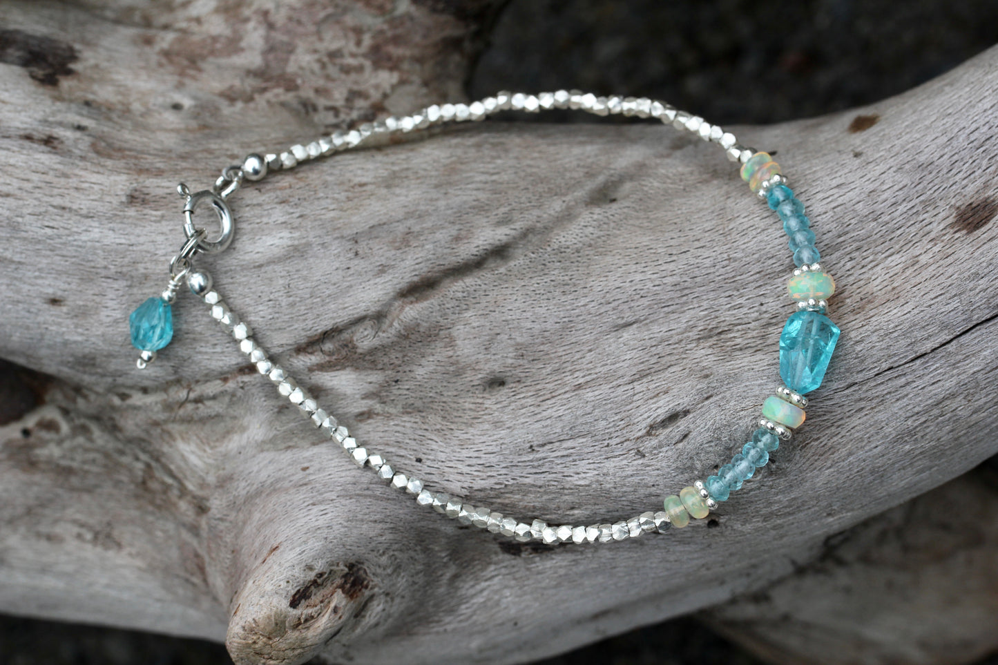 Apatite Opal Hill Tribe Silver Bracelet