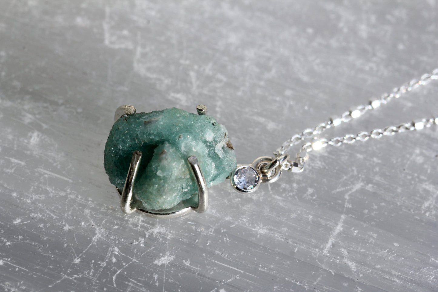 Hemimorphite Silver Necklace