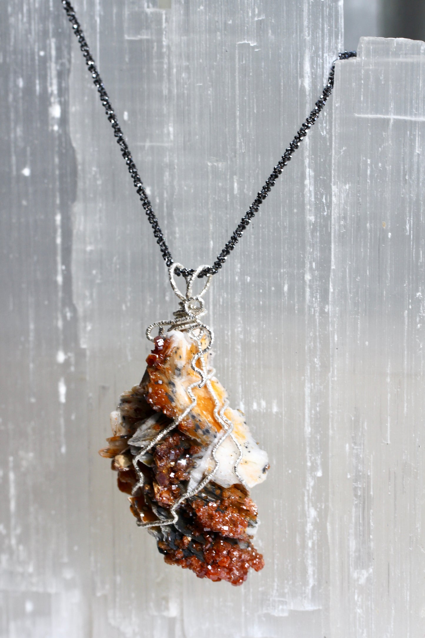 Vanadinite Silver Pendant