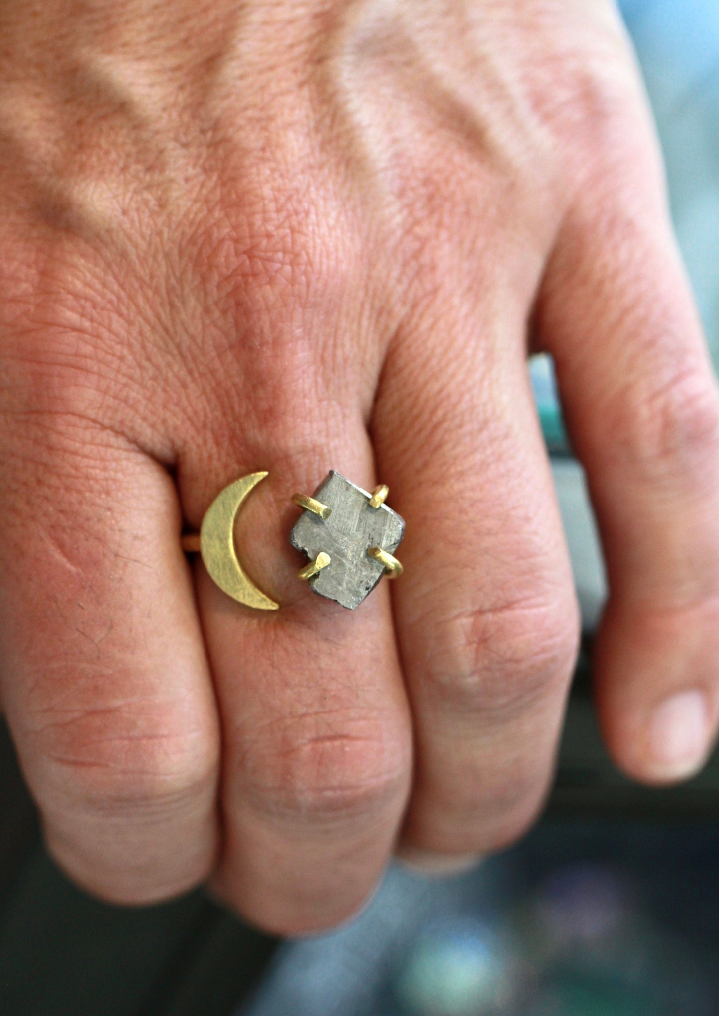 Meteorite Moon Ring