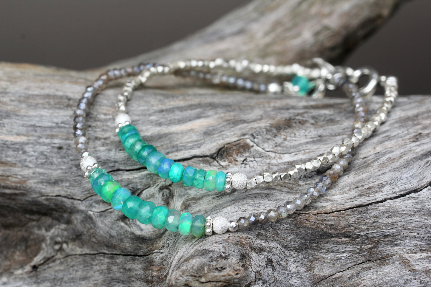 Green Opal Beaded Bracelet