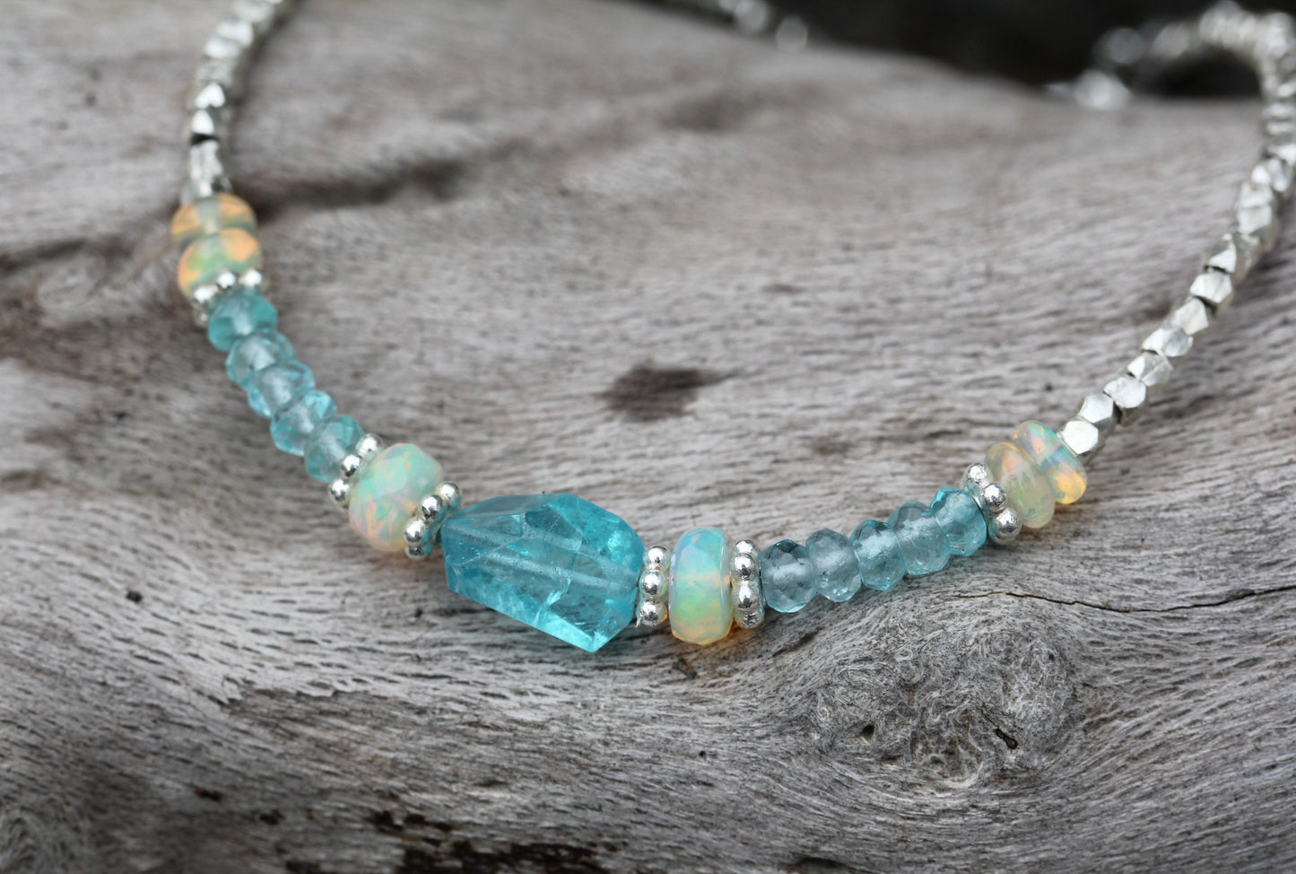 Apatite Opal Hill Tribe Silver Bracelet