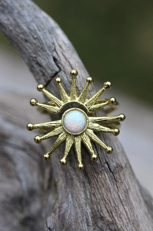 Opal Starburst Ring