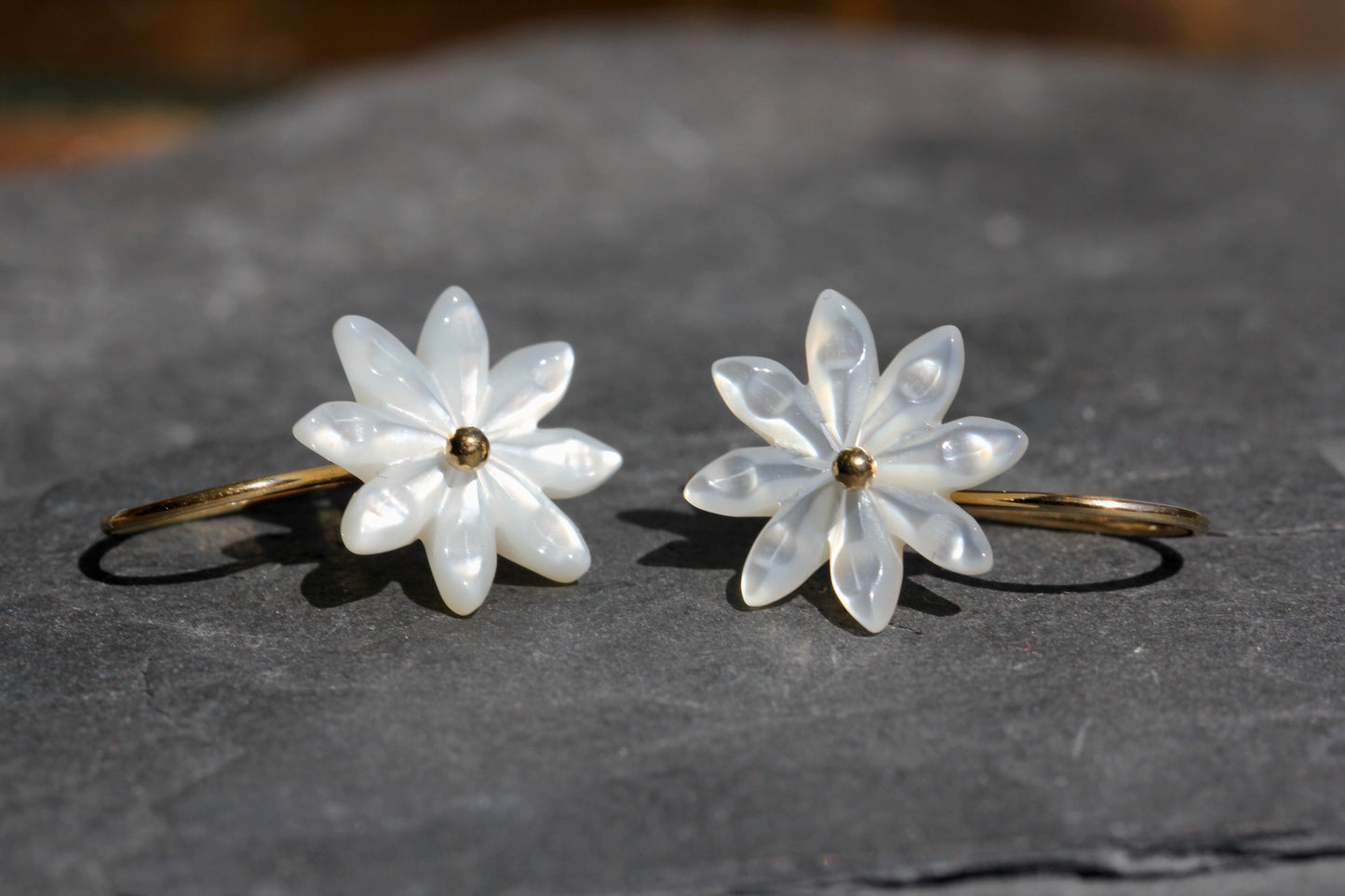 Mother of Pearl Flower Earrings