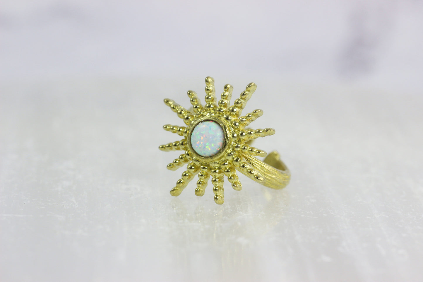 Opal Sunburst Ring
