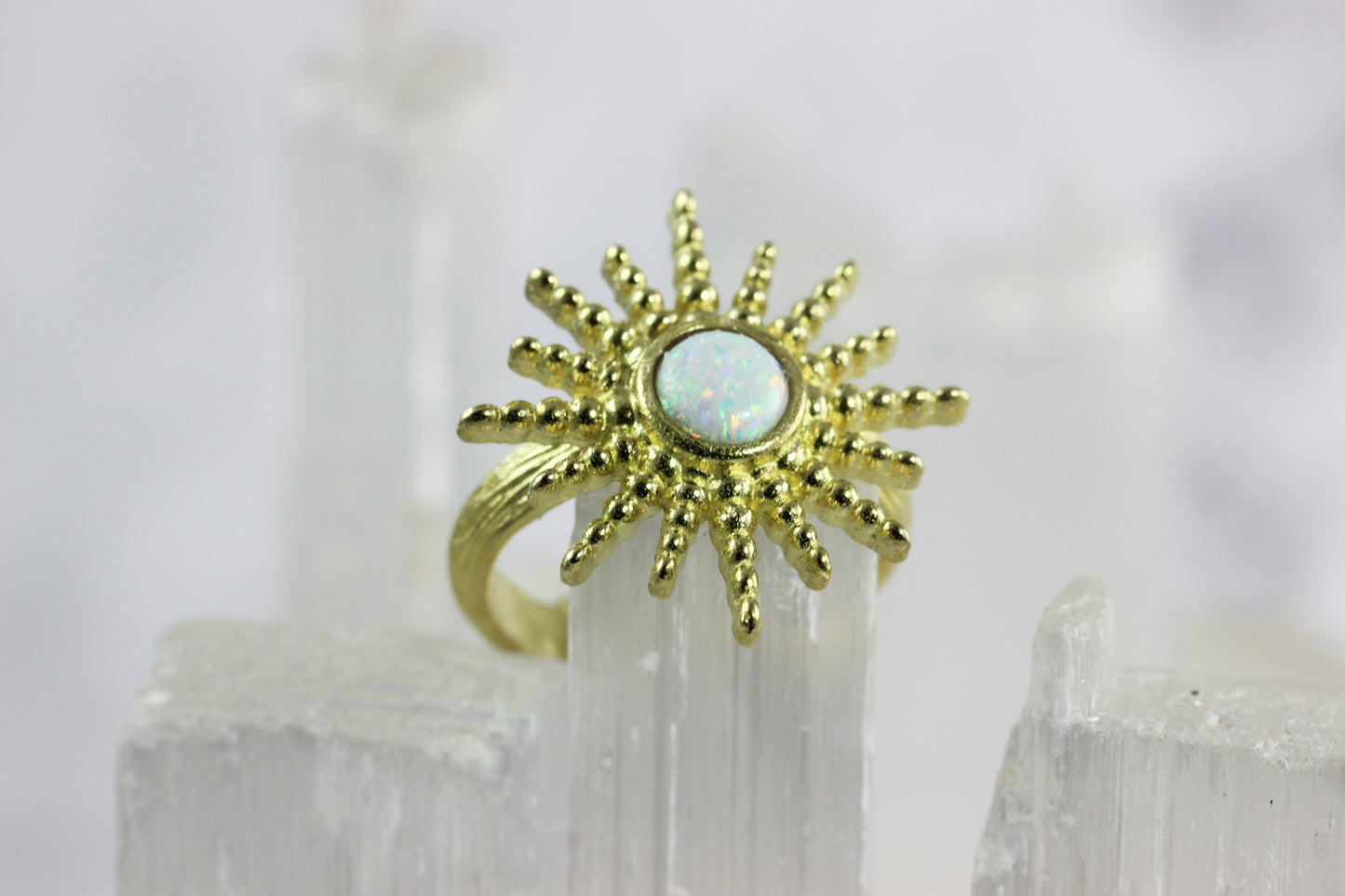 Opal Sunburst Ring