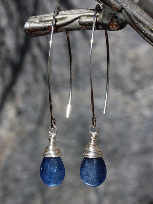 Kyanite V Wire Earrings