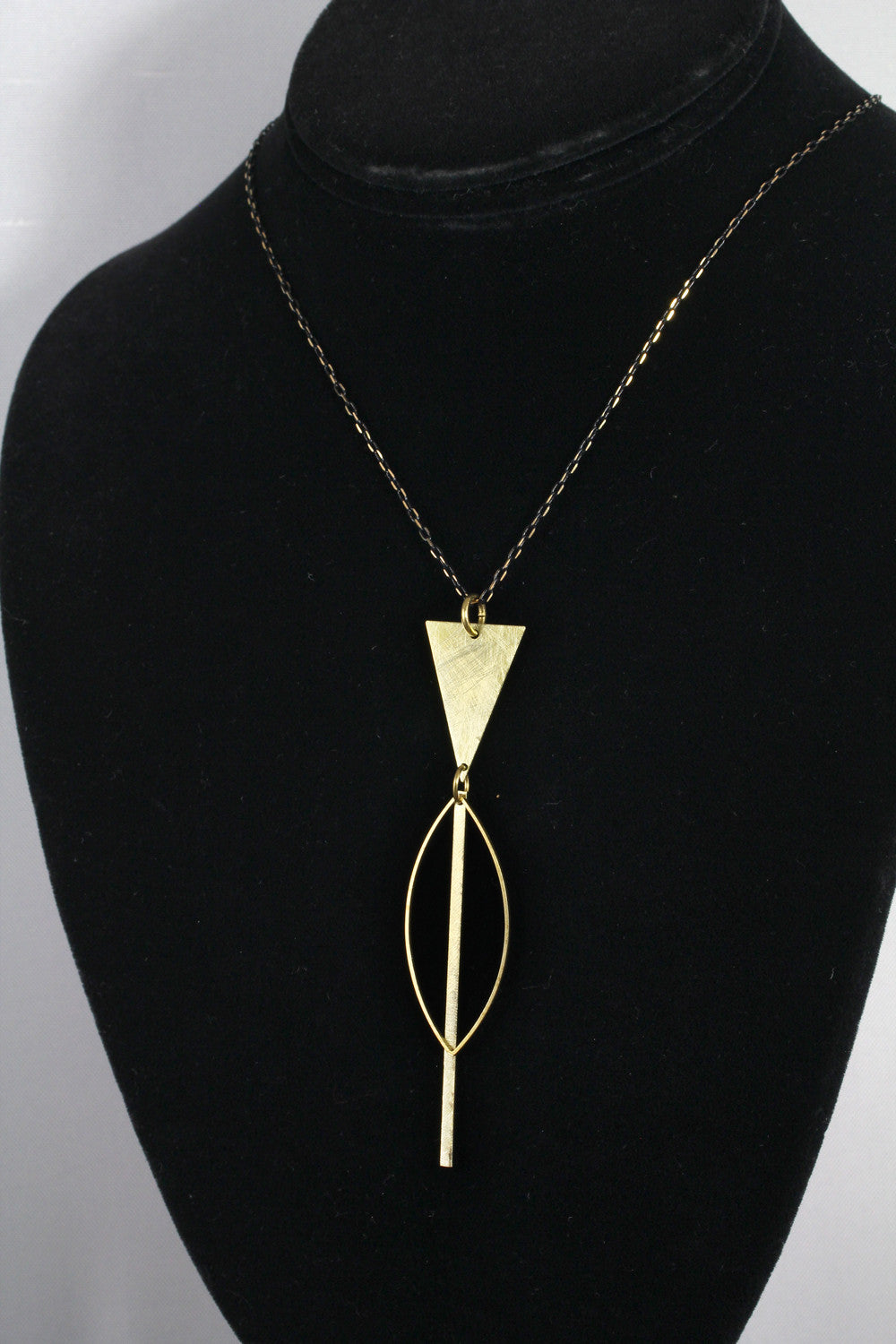 Marquis Stick Brass Necklace - Annick Designs - 2